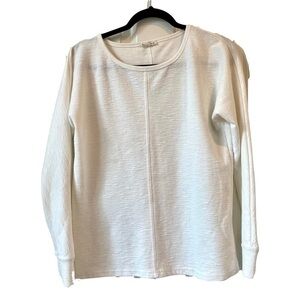 June & Delaney White Lightweight Long Sleeve Pullover Blouse Size Small